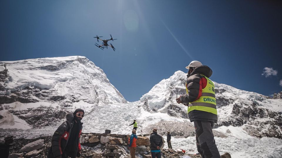 Drone operator controlling an aircraft